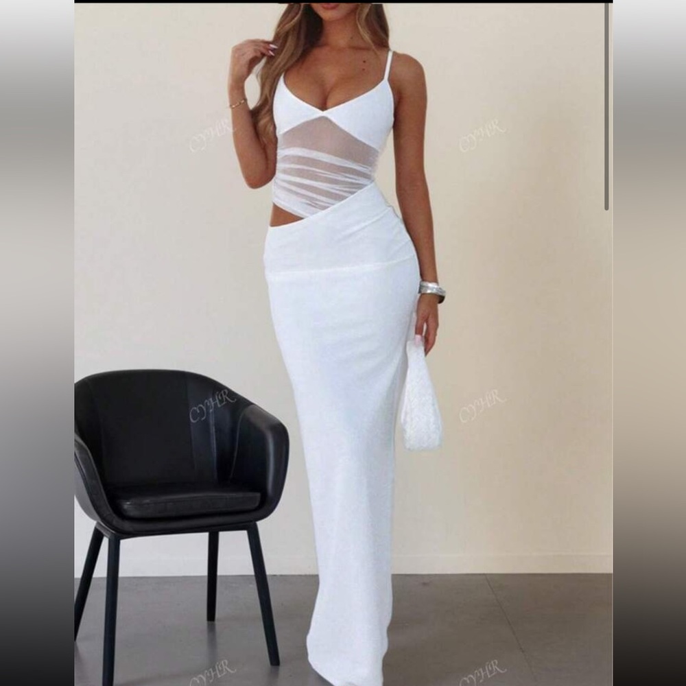 White sling dress
